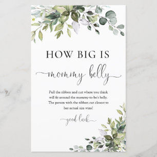 Elegant Botanical How Big is Mommy's Belly Game