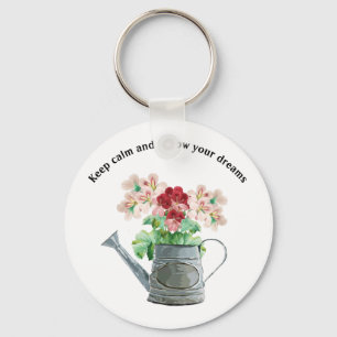 Elegant Botanical Illustration Keychain