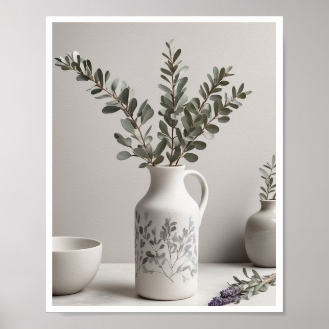 Elegant botanical illustrations lavender Wallart Poster (Front)