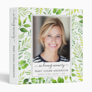 Elegant Botanical In Loving Memory Photo Keepsake Binder