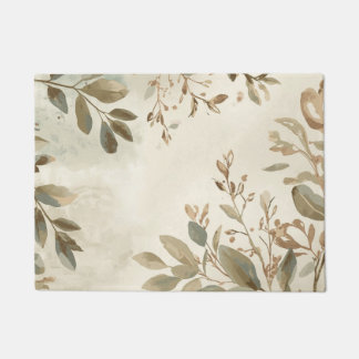 Elegant Botanical Leaf Area Rug