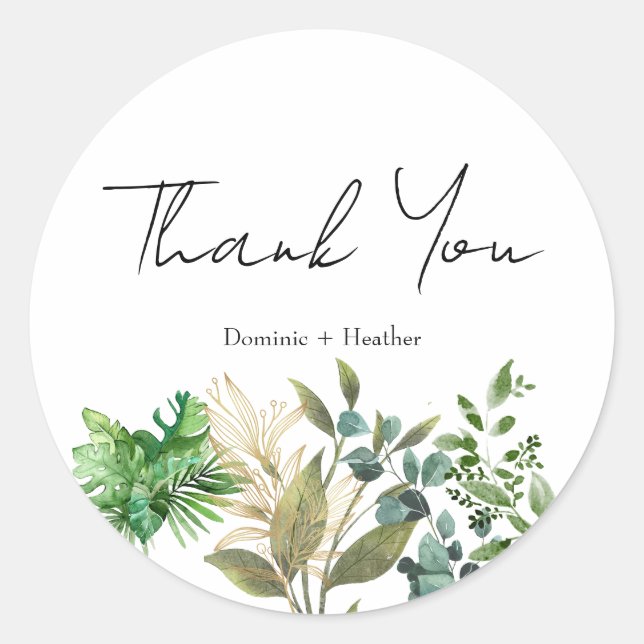 Elegant Botanical Leaf Envelope Seal (Front)