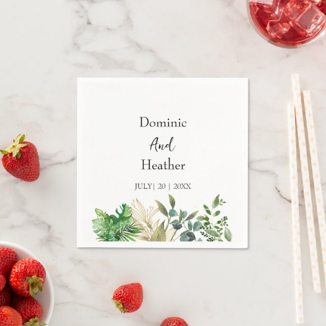 Elegant Botanical Leaf Napkin (Insitu)