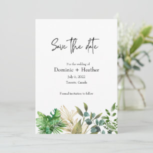 Elegant Botanical Leaf Wedding Invitation