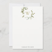 Elegant Botanical Leafy Foliage Watercolor Wedding Card (Front)