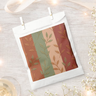 Elegant Botanical Leaves Earth Tone Collection Favour Bag