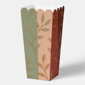 Elegant Botanical Leaves Earth Tone Pattern Favor Box