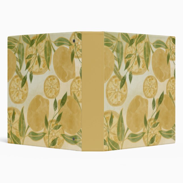 Elegant Botanical Lemon Greenery    Binder (Background)