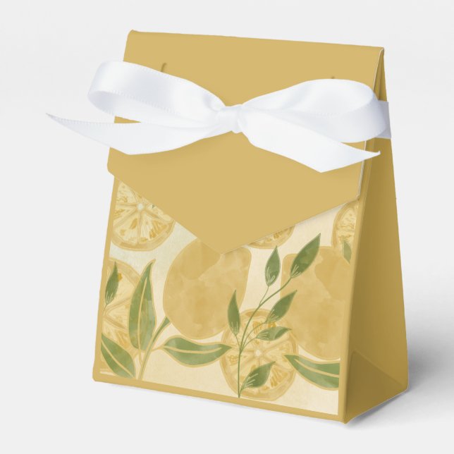 Elegant Botanical Lemon Greenery  Favor Box (Front Side)