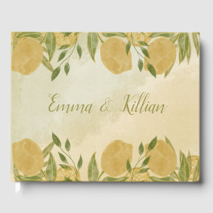 Elegant Botanical Lemon Greenery    Guest Book
