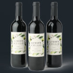 Elegant Botanical Lemons Frame Limoncello Wine Label<br><div class="desc">Elegant watercolor botanical lemons,  leaves and blossoms arch frame,  limoncello beverage label in soft ivory cream colour. Template lines for your names and event date.</div>