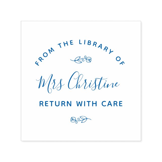 Elegant botanical library book stamp (Design)