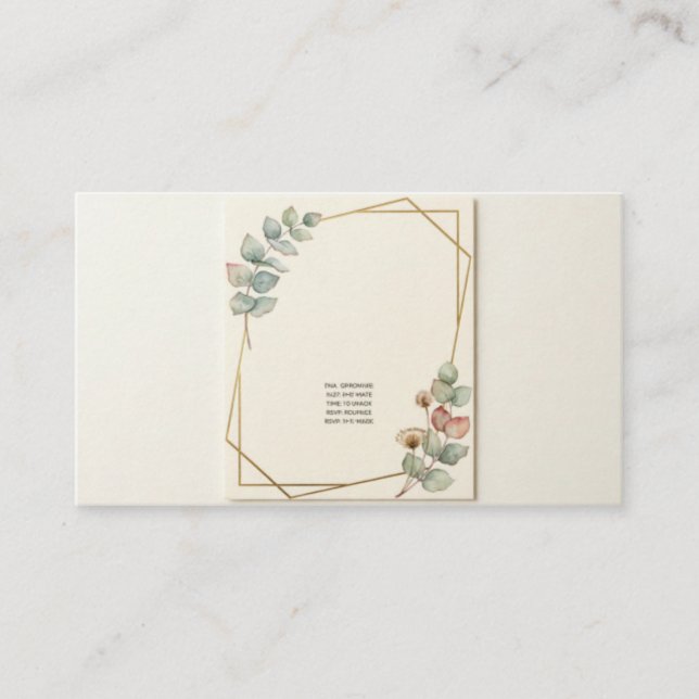 Elegant Botanical Minimalist Wedding Invitation |  (Front)