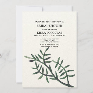 Elegant Botanical Minimalistc Bridal Shower Invita Invitation