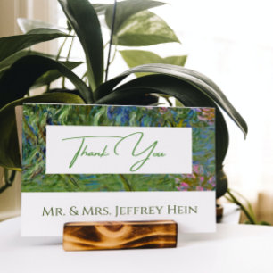 Elegant Botanical Monet Waterlilies Wedding Postcard