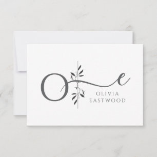 Elegant Botanical Monogram Flat Note Card