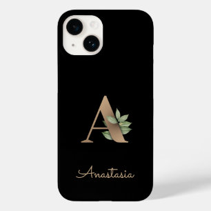 Elegant Botanical Monogram Gold Letter A Case-Mate iPhone 14 Case