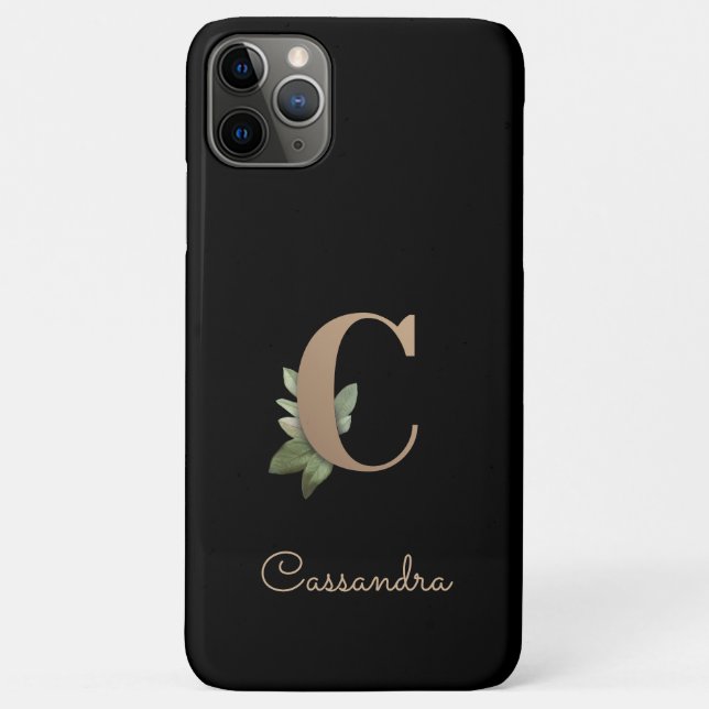 Elegant Botanical Monogram Gold Letter C Case-Mate iPhone Case (Back)