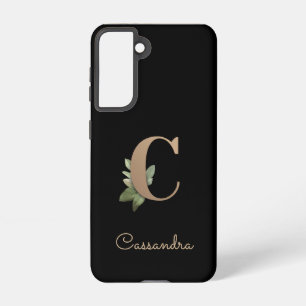 Elegant Botanical Monogram Gold Letter C Samsung Galaxy Case