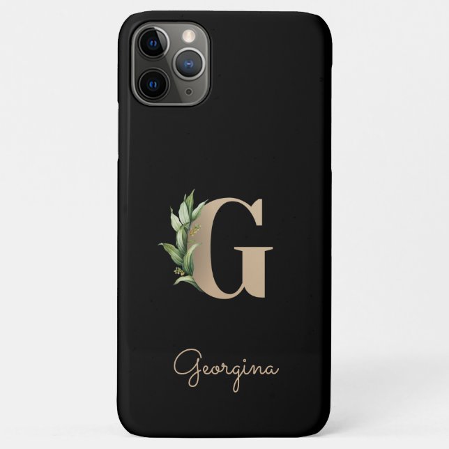Elegant Botanical Monogram Gold Letter G Case-Mate iPhone Case (Back)