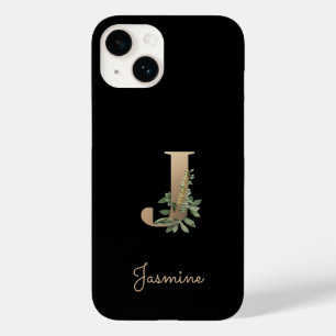 Elegant Botanical Monogram Gold Letter J Case-Mate iPhone 14 Case