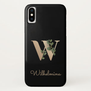 Elegant Botanical Monogram Gold Letter W Case-Mate iPhone Case