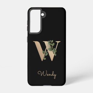Elegant Botanical Monogram Gold Letter W Samsung Galaxy Case