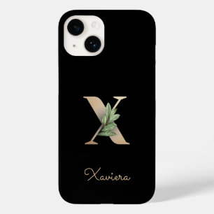Elegant Botanical Monogram Gold Letter X Case-Mate iPhone 14 Case