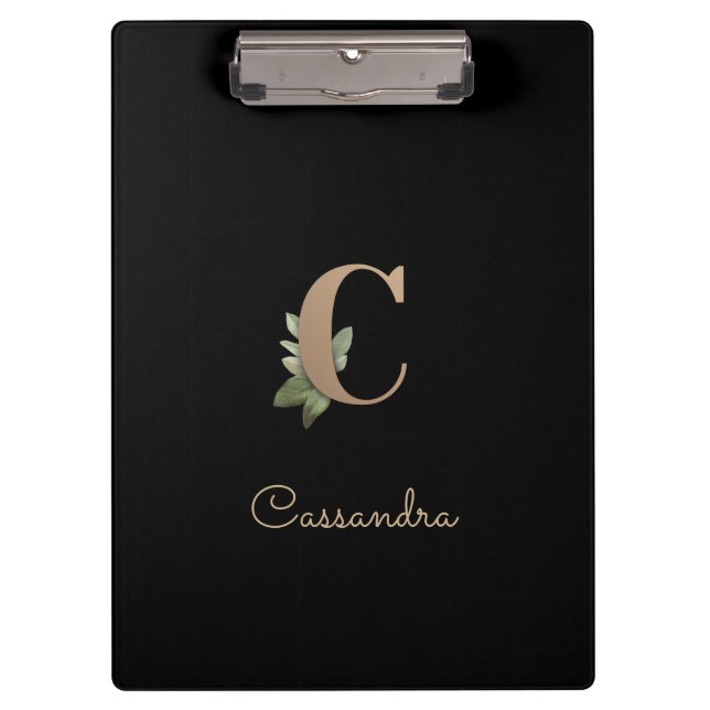 Elegant Botanical Monogram Letter C  Clipboard (Front)