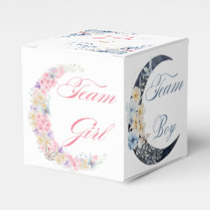 elegant botanical moon gender reveal baby shower  favor box