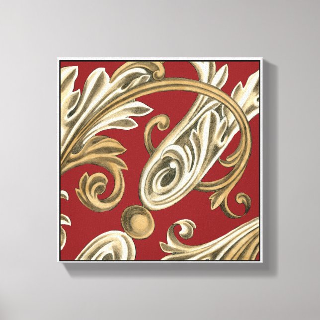 Elegant Botanical Motif with Tan Foliage Canvas Print (Front)