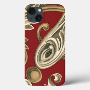 Elegant Botanical Motif with Tan Foliage iPhone 13 Case