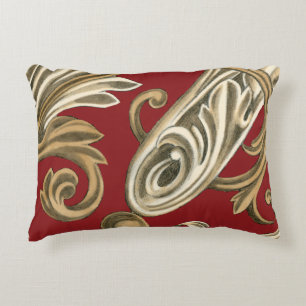 Elegant Botanical Motif with Tan Foliage Decorative Pillow