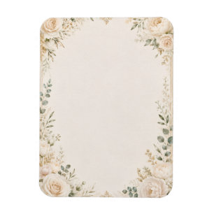 Elegant Botanical on Vintage Handmade Paper Magnet