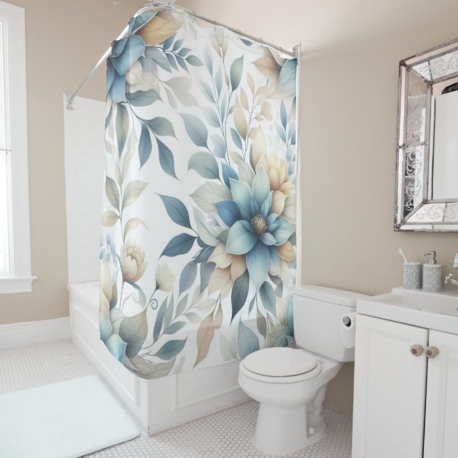 Elegant Botanical Pastel Blue Yellow  (In Situ)