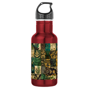 ✨Elegant Botanical Patchwork Floral Pattern Design 532 Ml Water Bottle