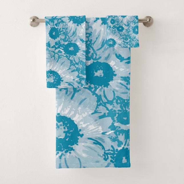Elegant Botanical Pattern Bath Towel Set (Insitu)