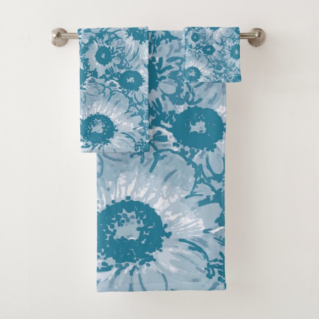 Elegant Botanical Pattern Bath Towel Set (Insitu)