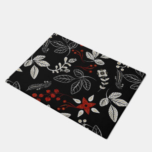 Elegant botanical pattern doormat