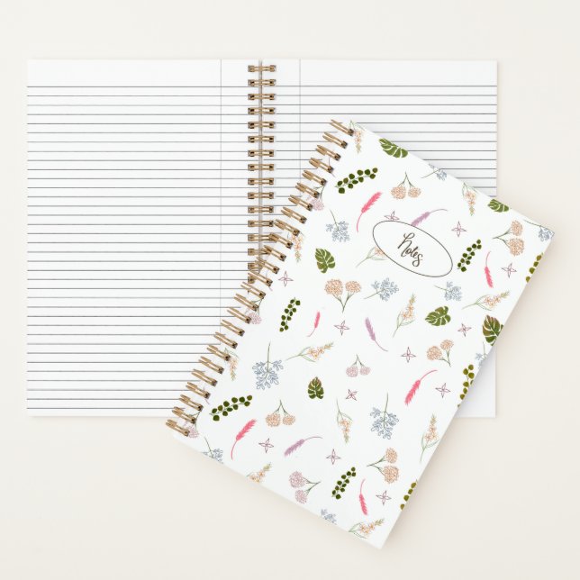Elegant Botanical Pattern Floral Notes Journal II (Inside)