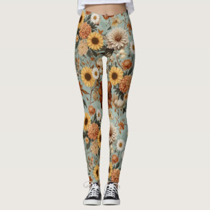 Elegant Botanical Pattern Leggings