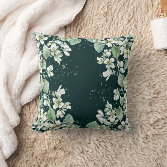 Elegant Botanical Pattern Square Pillow (Blanket)