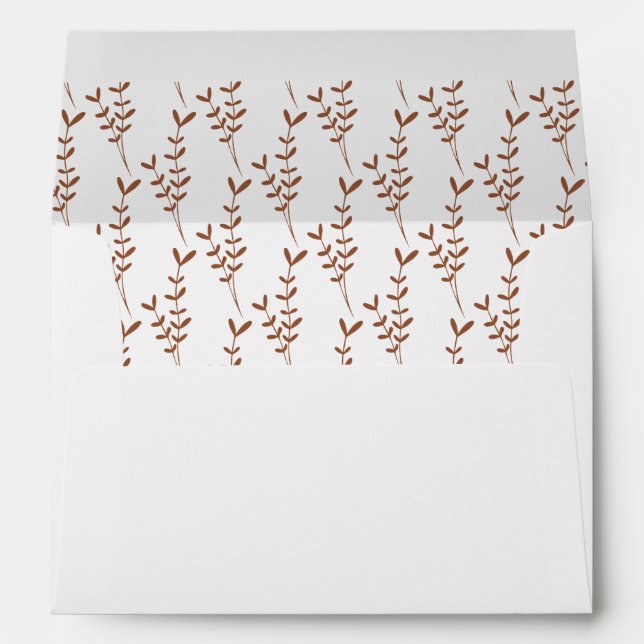 Elegant Botanical Pattern Terracotta Lined Envelope (Back (Bottom))