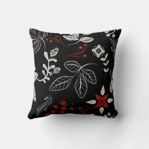 Elegant botanical pattern throw pillow