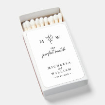 Elegant Botanical 'Perfect Match' Wedding Favour
