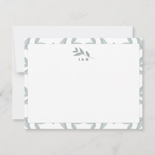 Elegant Botanical Personalized Monogram Stationery Card