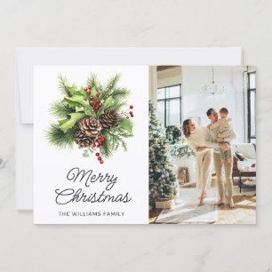 Elegant Botanical Photo Christmas Card