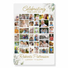 Elegant Botanical Photo Collage Funeral Welcome