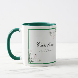 Elegant Botanical Pink Blossom Bridesmaid Mug
