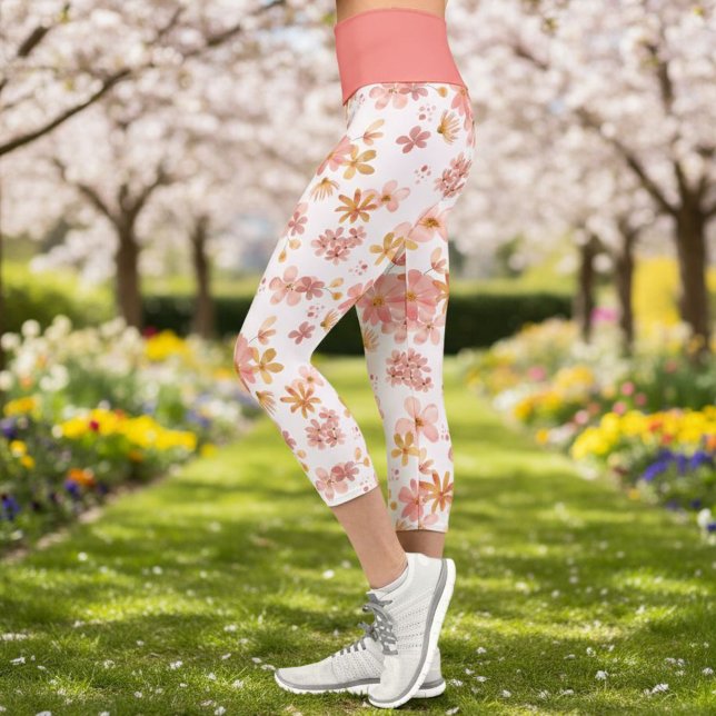 Elegant Botanical Print Leggings (Creator Uploaded)